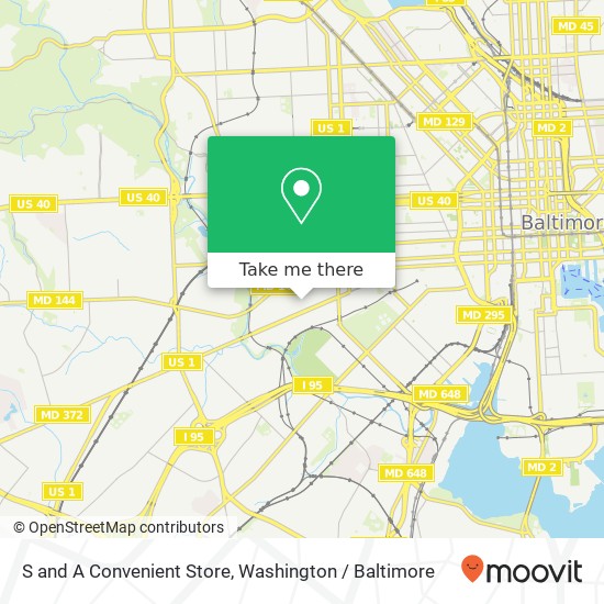 Mapa de S and A Convenient Store, 501 S Bentalou St