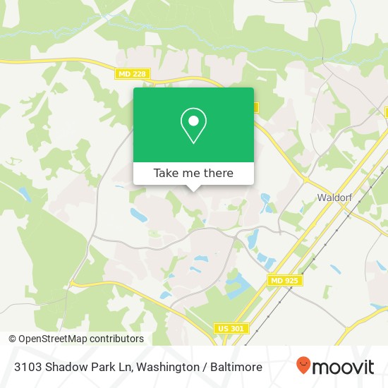 Mapa de 3103 Shadow Park Ln, Waldorf (SAINT CHARLES), MD 20603