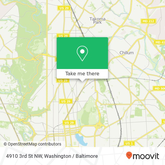 Mapa de 4910 3rd St NW, Washington, DC 20011