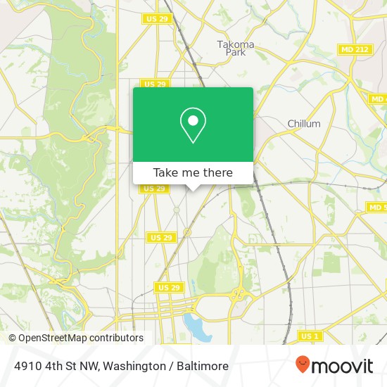 Mapa de 4910 4th St NW, Washington, DC 20011