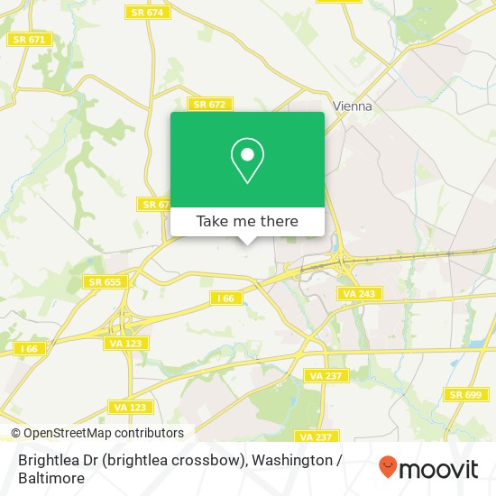 Mapa de Brightlea Dr (brightlea crossbow), Vienna, VA 22181