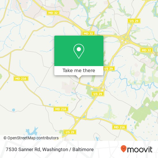 Mapa de 7530 Sanner Rd, Laurel, MD 20723