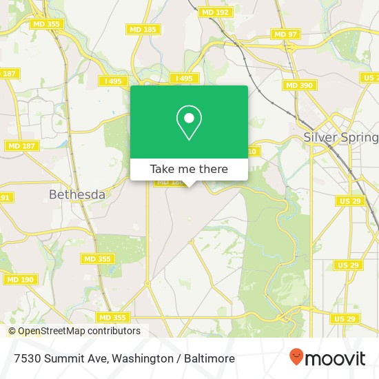 Mapa de 7530 Summit Ave, Chevy Chase, MD 20815