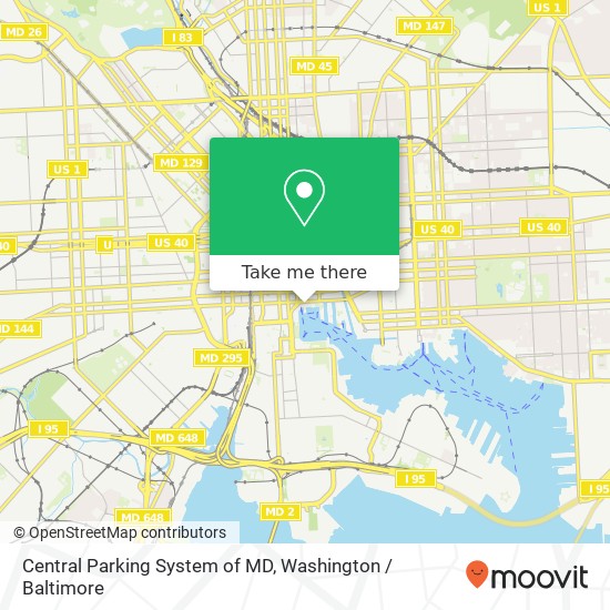 Mapa de Central Parking System of MD, 201 E Pratt St