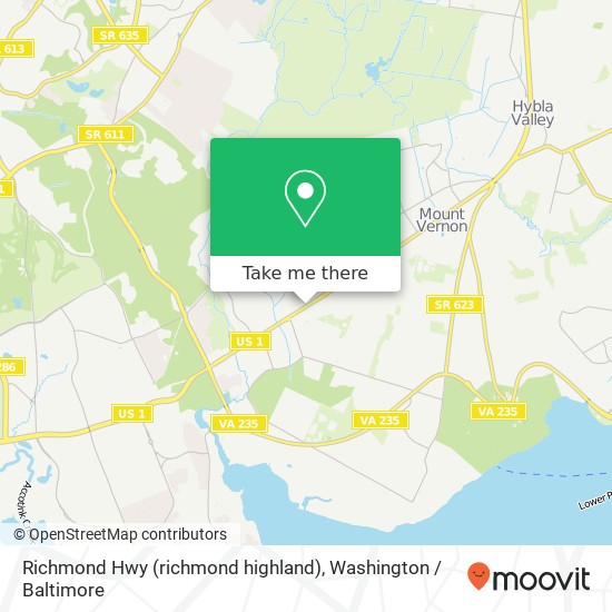 Mapa de Richmond Hwy (richmond highland), Alexandria, VA 22309