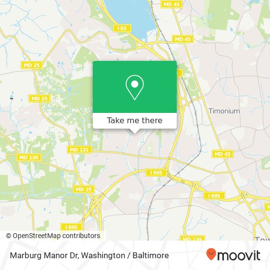 Mapa de Marburg Manor Dr, Lutherville Timonium (LUTHERVILLE), MD 21093