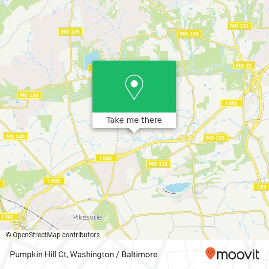 Pumpkin Hill Ct, Pikesville, MD 21208 map