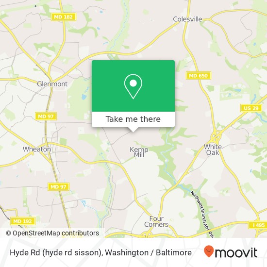 Mapa de Hyde Rd (hyde rd sisson), Silver Spring, MD 20902