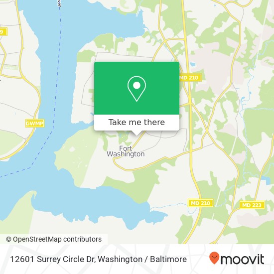 Mapa de 12601 Surrey Circle Dr, Fort Washington, MD 20744