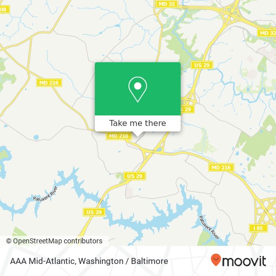 Mapa de AAA Mid-Atlantic, 8170 Maple Lawn Blvd