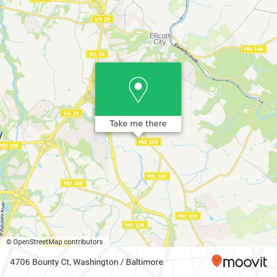 Mapa de 4706 Bounty Ct, Ellicott City, MD 21043