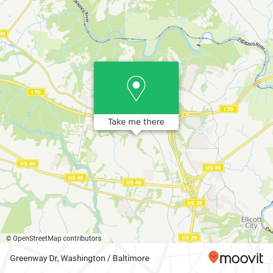 Greenway Dr, Ellicott City, MD 21042 map