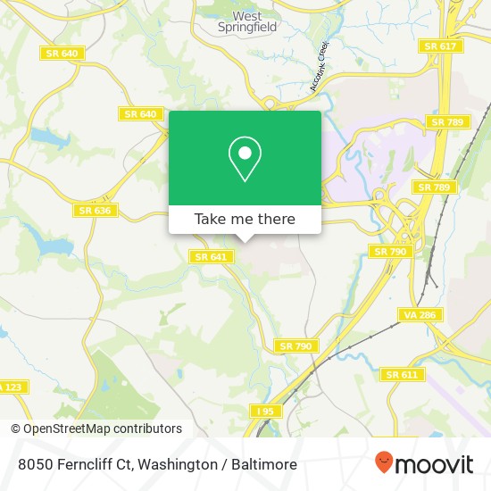 Mapa de 8050 Ferncliff Ct, Springfield, VA 22153