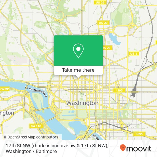 17th St NW (rhode island ave nw & 17th St NW), Washington, DC 20036 map