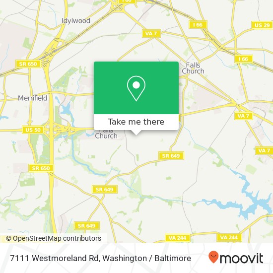 7111 Westmoreland Rd, Falls Church, VA 22042 map