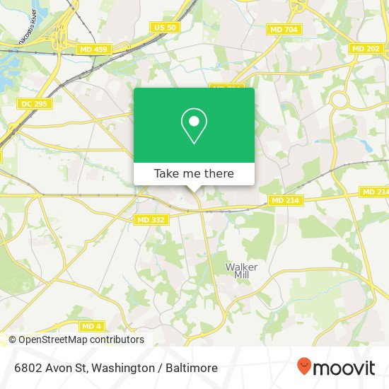 Mapa de 6802 Avon St, Capitol Heights, MD 20743