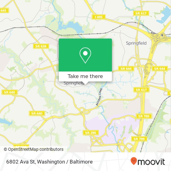 Mapa de 6802 Ava St, Springfield, VA 22152