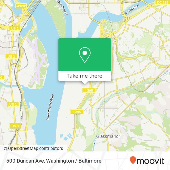 Mapa de 500 Duncan Ave, Washington, DC 20032