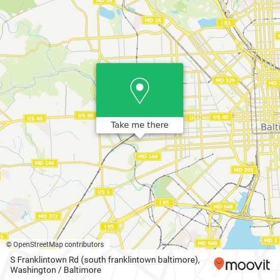 Mapa de S Franklintown Rd (south franklintown baltimore), Baltimore, MD 21223
