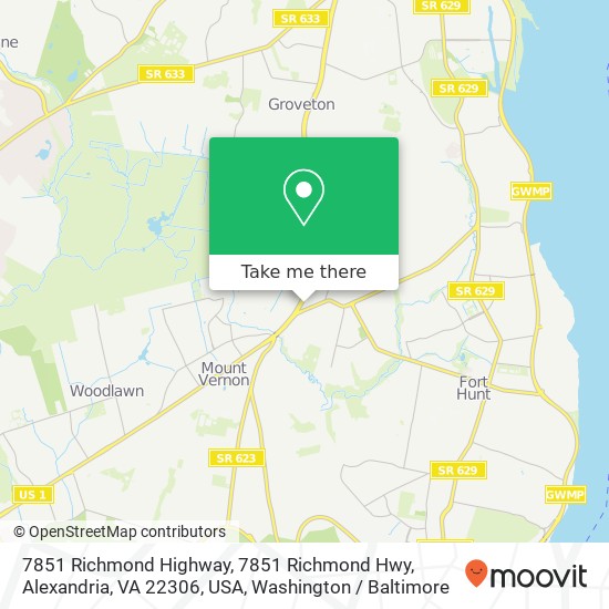 Mapa de 7851 Richmond Highway, 7851 Richmond Hwy, Alexandria, VA 22306, USA