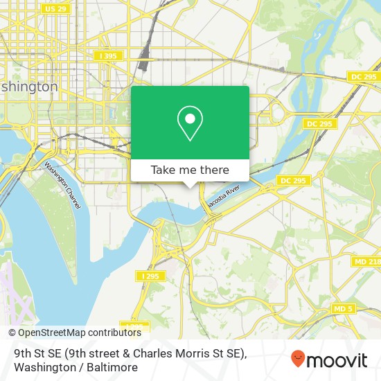 Mapa de 9th St SE (9th street & Charles Morris St SE), Washington Navy Yard, DC 20374