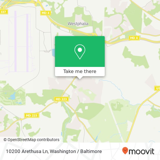 Mapa de 10200 Arethusa Ln, Upper Marlboro, MD 20772