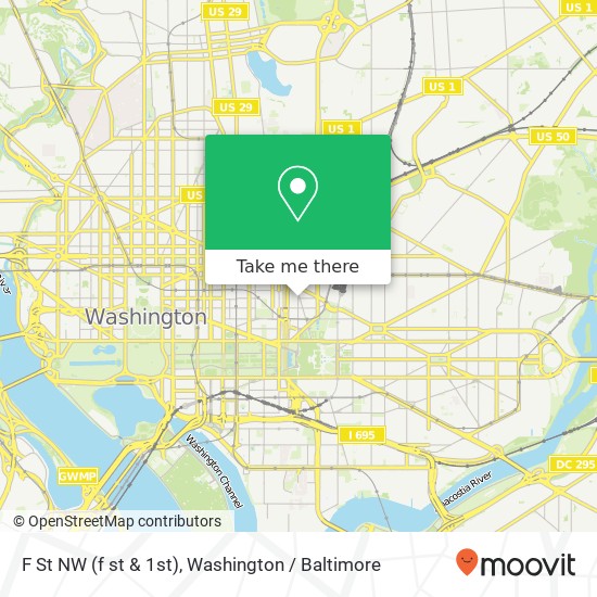 Mapa de F St NW (f st & 1st), Washington, DC 20001