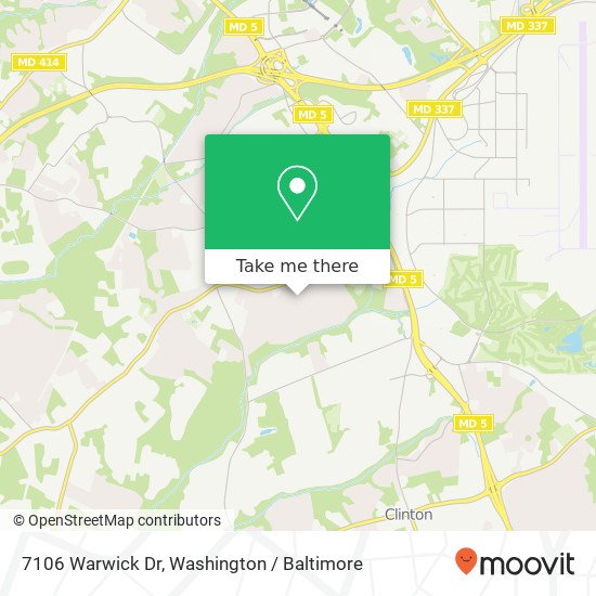 Mapa de 7106 Warwick Dr, Temple Hills, MD 20748