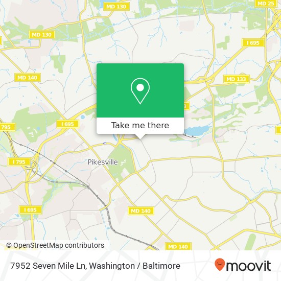 7952 Seven Mile Ln, Pikesville, MD 21208 map