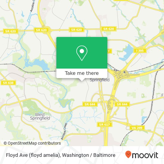 Mapa de Floyd Ave (floyd amelia), Springfield, VA 22150