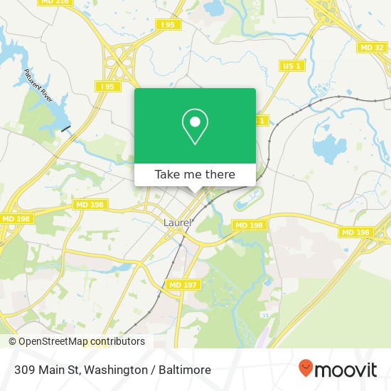 Mapa de 309 Main St, Laurel, MD 20707