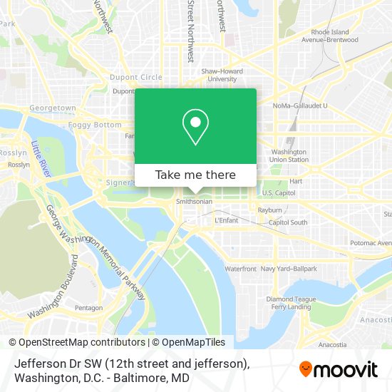 Jefferson Dr SW (12th street and jefferson) map