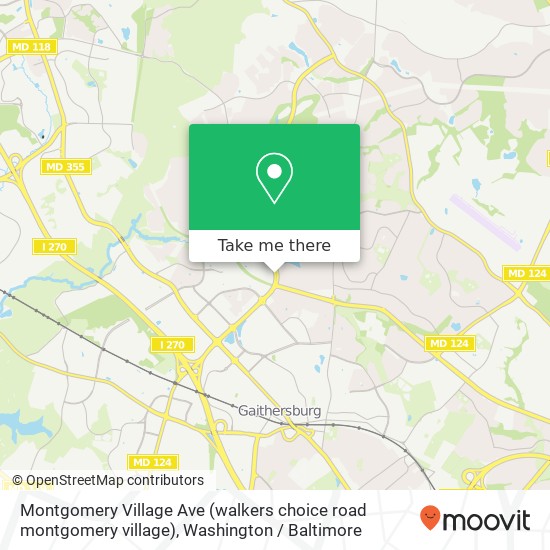 Mapa de Montgomery Village Ave (walkers choice road montgomery village), Montgomery Village, MD 20886