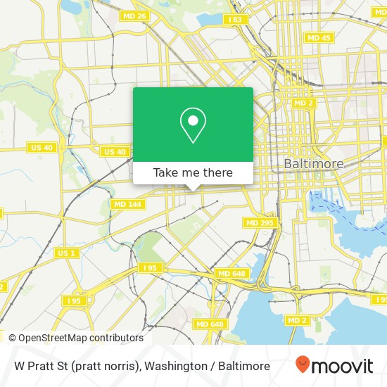 W Pratt St (pratt norris), Baltimore, MD 21223 map