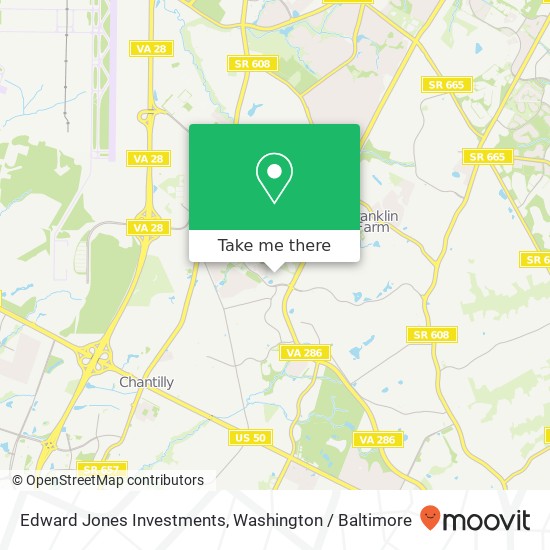 Mapa de Edward Jones Investments, 13350 Franklin Farm Rd