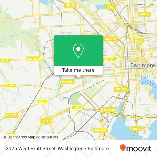 Mapa de 2025 West Pratt Street, 2025 W Pratt St, Baltimore, MD 21223, USA