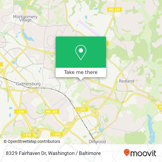 Mapa de 8329 Fairhaven Dr, Gaithersburg, MD 20877