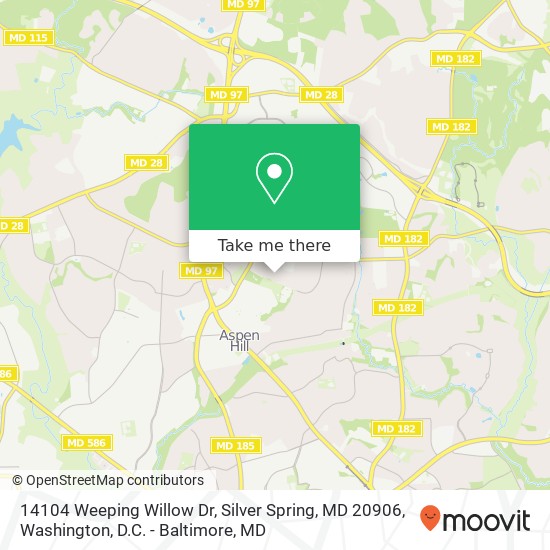Mapa de 14104 Weeping Willow Dr, Silver Spring, MD 20906