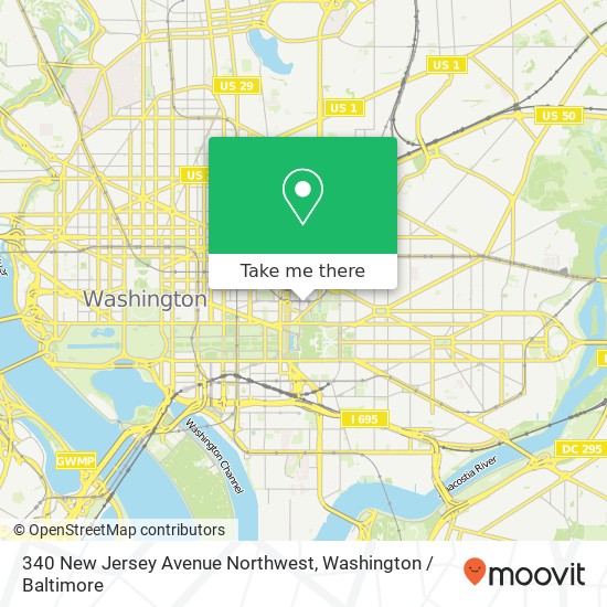 Mapa de 340 New Jersey Avenue Northwest, 340 New Jersey Ave NW, Washington, DC 20001, USA