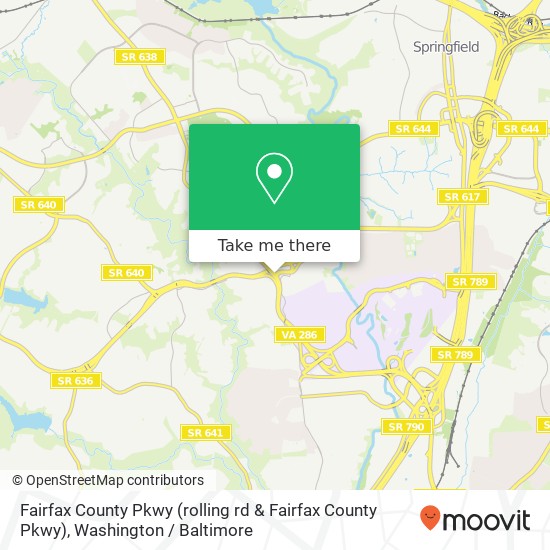 Mapa de Fairfax County Pkwy (rolling rd & Fairfax County Pkwy), Springfield, VA 22152