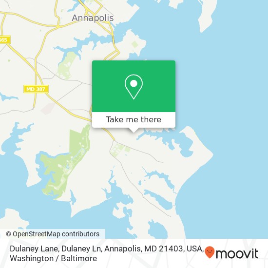 Mapa de Dulaney Lane, Dulaney Ln, Annapolis, MD 21403, USA