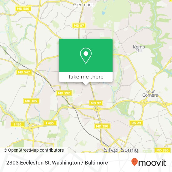 Mapa de 2303 Eccleston St, Silver Spring, MD 20902