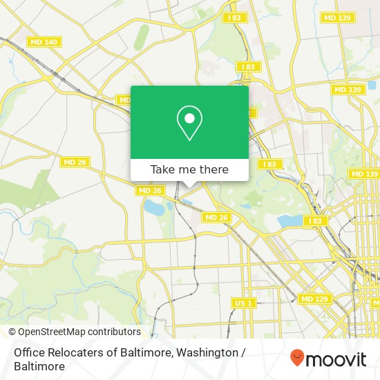 Mapa de Office Relocaters of Baltimore, 3000 Druid Park Dr