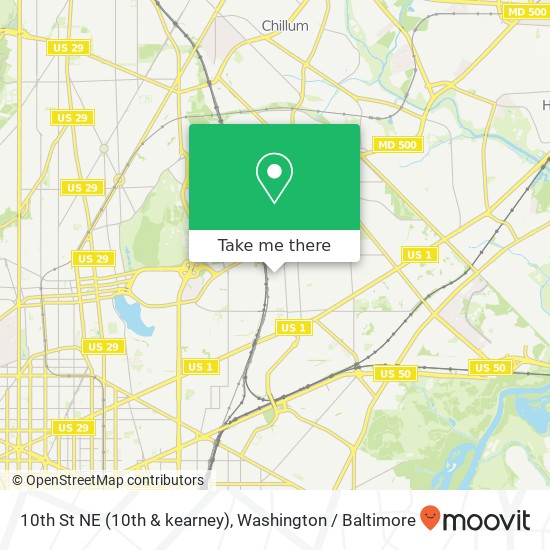 10th St NE (10th & kearney), Washington, DC 20017 map