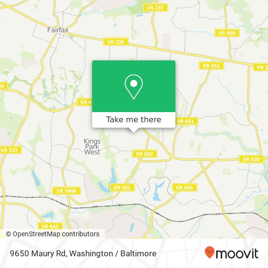Mapa de 9650 Maury Rd, Fairfax, VA 22032