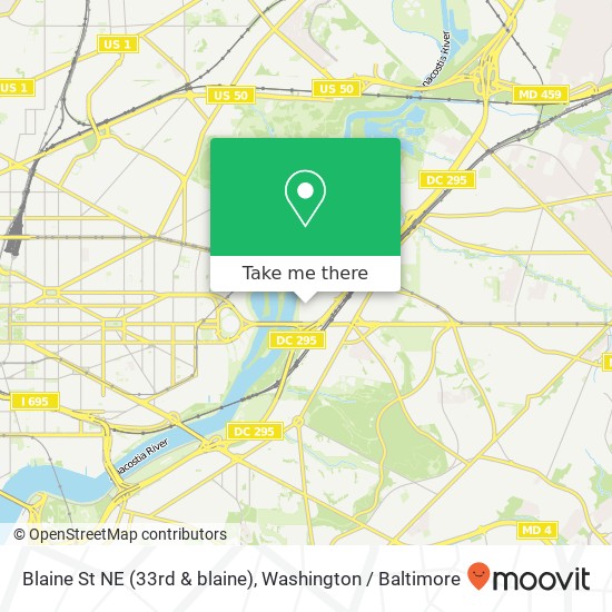 Mapa de Blaine St NE (33rd & blaine), Washington, DC 20019