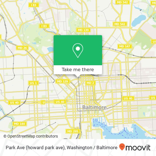 Park Ave (howard park ave), Baltimore, MD 21201 map