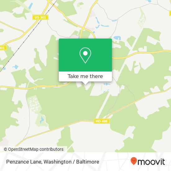 Mapa de Penzance Lane, Penzance Lane, White Plains, MD 20695, USA