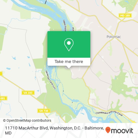11710 MacArthur Blvd, Potomac, MD 20854 map