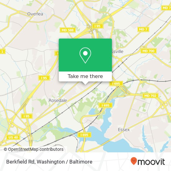 Mapa de Berkfield Rd, Rosedale, MD 21237